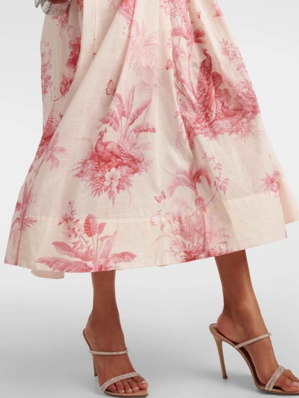 ZIMMERMAN Waverly Corset Midi Dress In Pink Palm NWT AUS 3/US L. - Picture 3 of 14